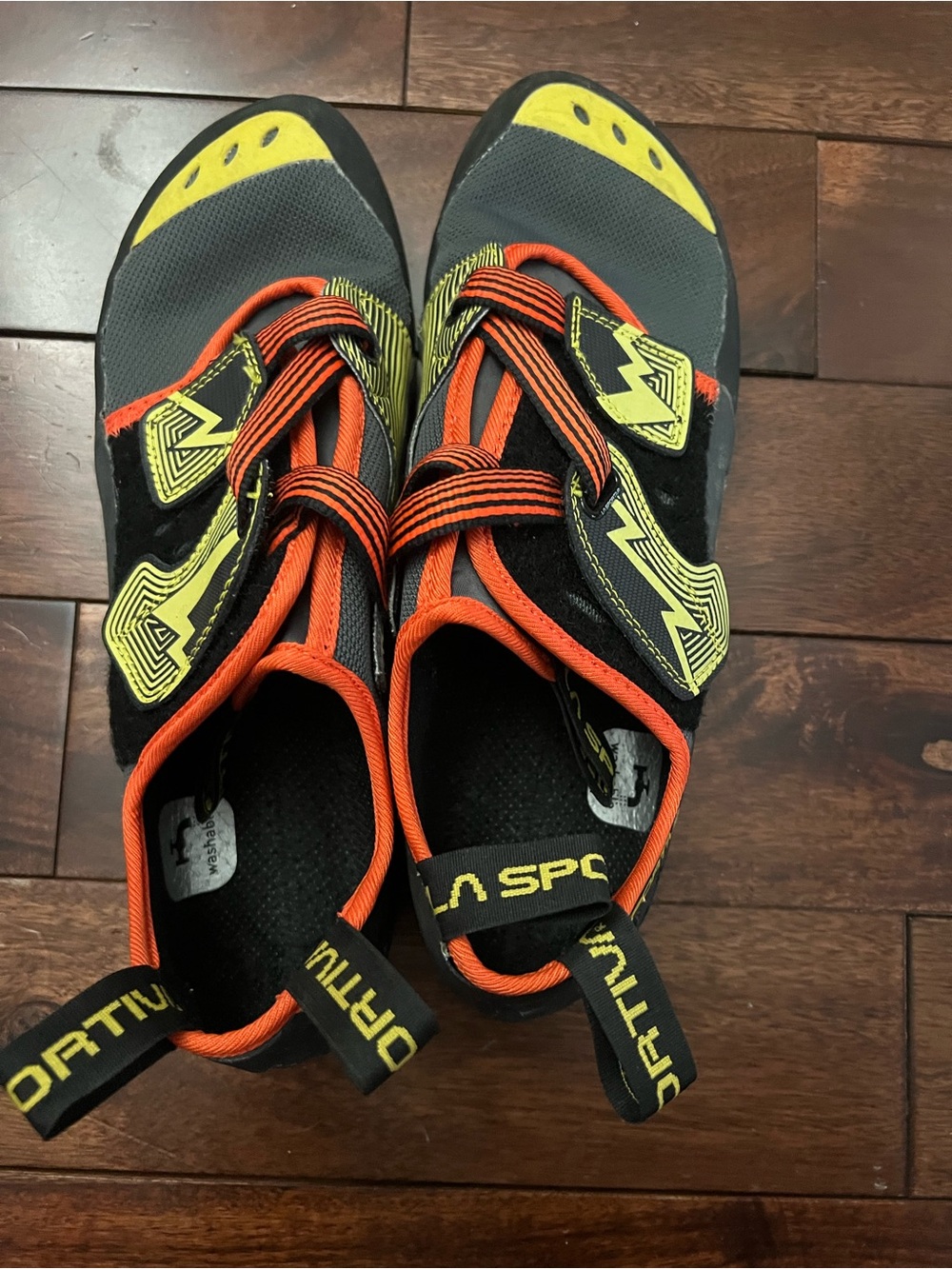 La Sportiva Black Orange Yellow Climbing Shoes